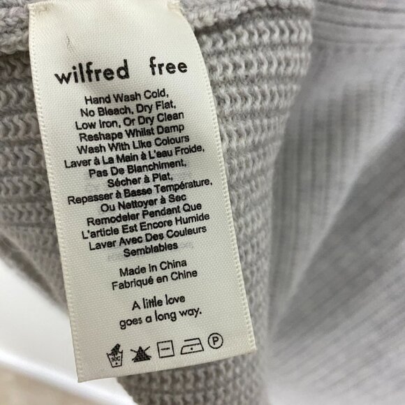 Wilfred Free Merino Wool Chunky Oversized Sweater Womens Small Grey V Neck - Picture 8 of 10